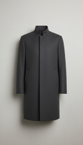 Technical Wool Overcoat with Storm Flap